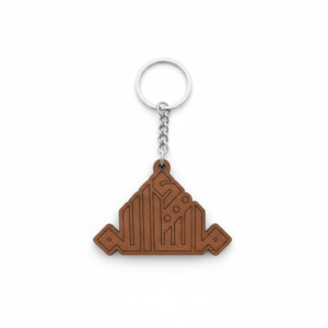 islamic “mashallah” wooden keychain
