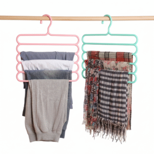5-in-1 Plain Space-Saving Hanger – Multi-Layer Clothes Organizer