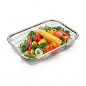 Stainless Steel Mesh Draining Basket – Vegetable & Fruit Wash Tray