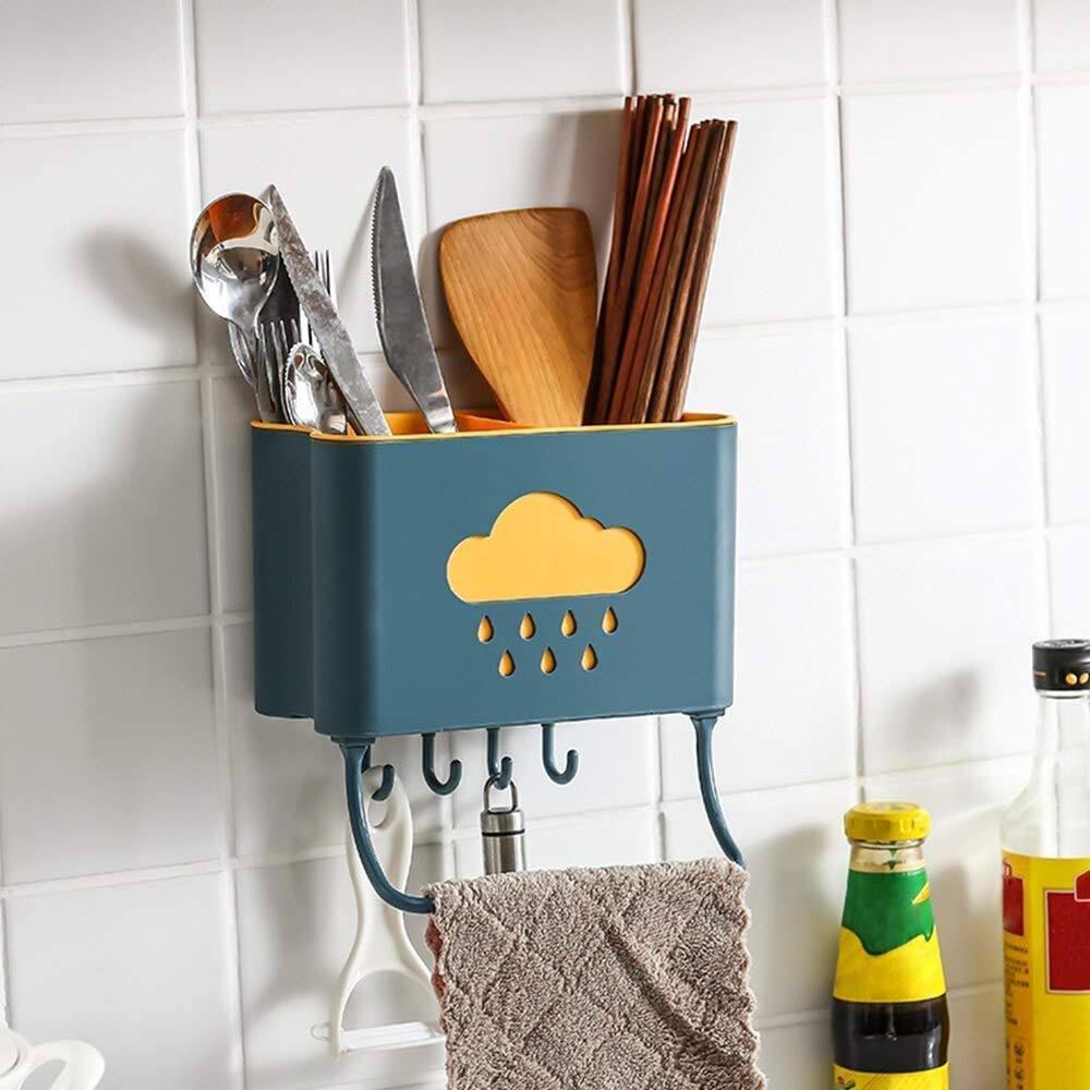 Cloud Kitchen Holder – Wall-Mounted Utensil & Towel Organizer