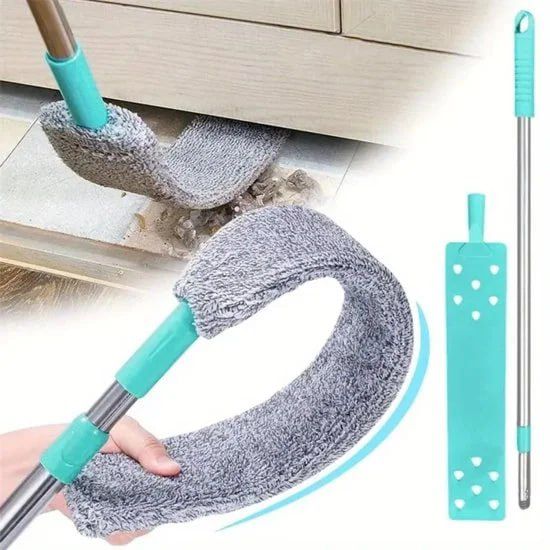 Flat Flexible Gap Cleaning Mop – Slim Dust Cleaner with Extendable Handle
