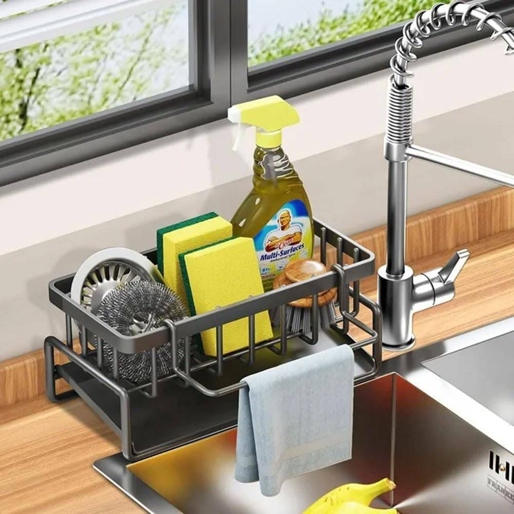 Metal Sink Draining Rack – Kitchen Organizer & Drying Basket