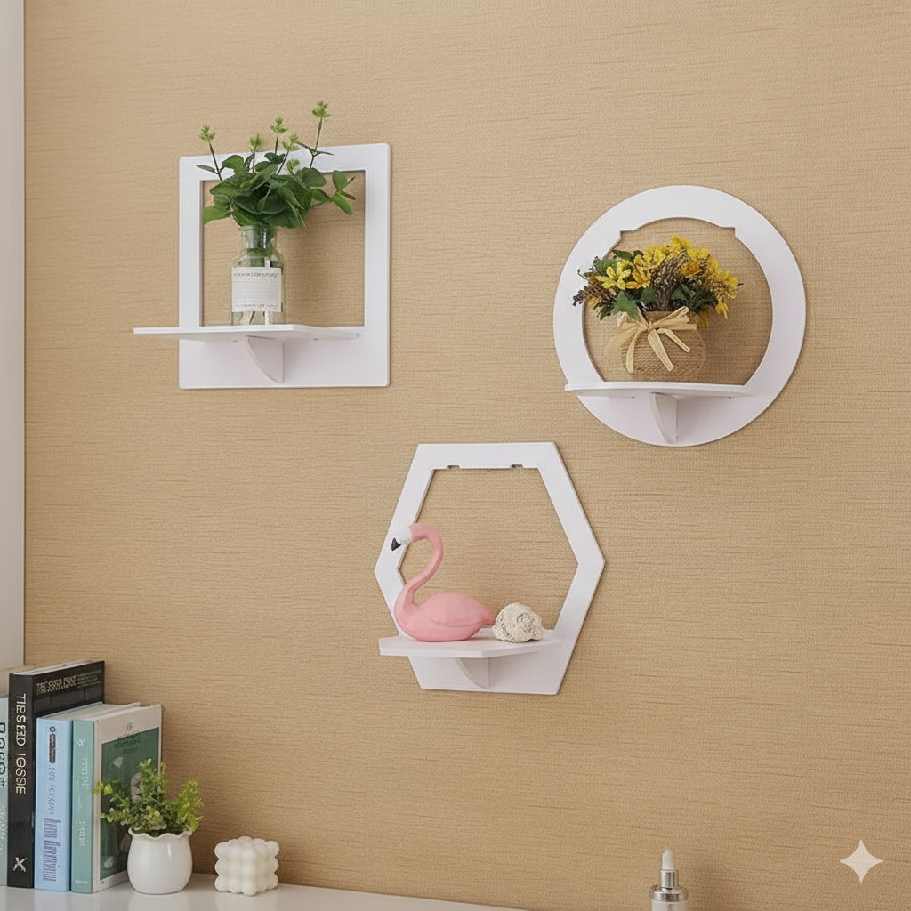 Decorative Wall Shelf – Geometric Design