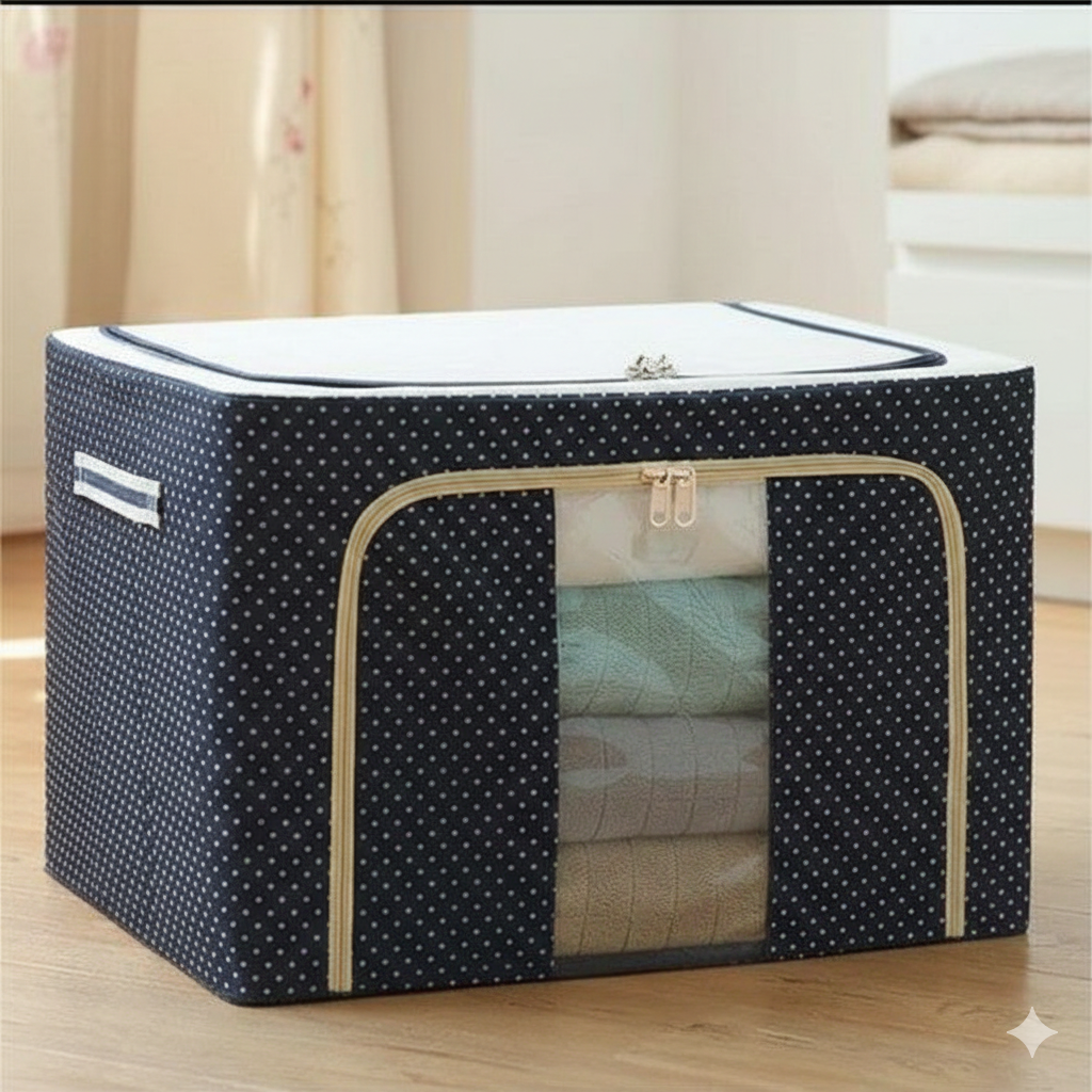 66 Litre Heavy Storage Bag – Blue White Dotted