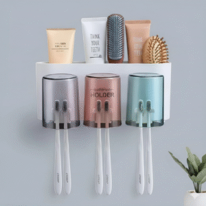 3 Cup Tooth Rack – Wall Mounted Toothbrush Organizer