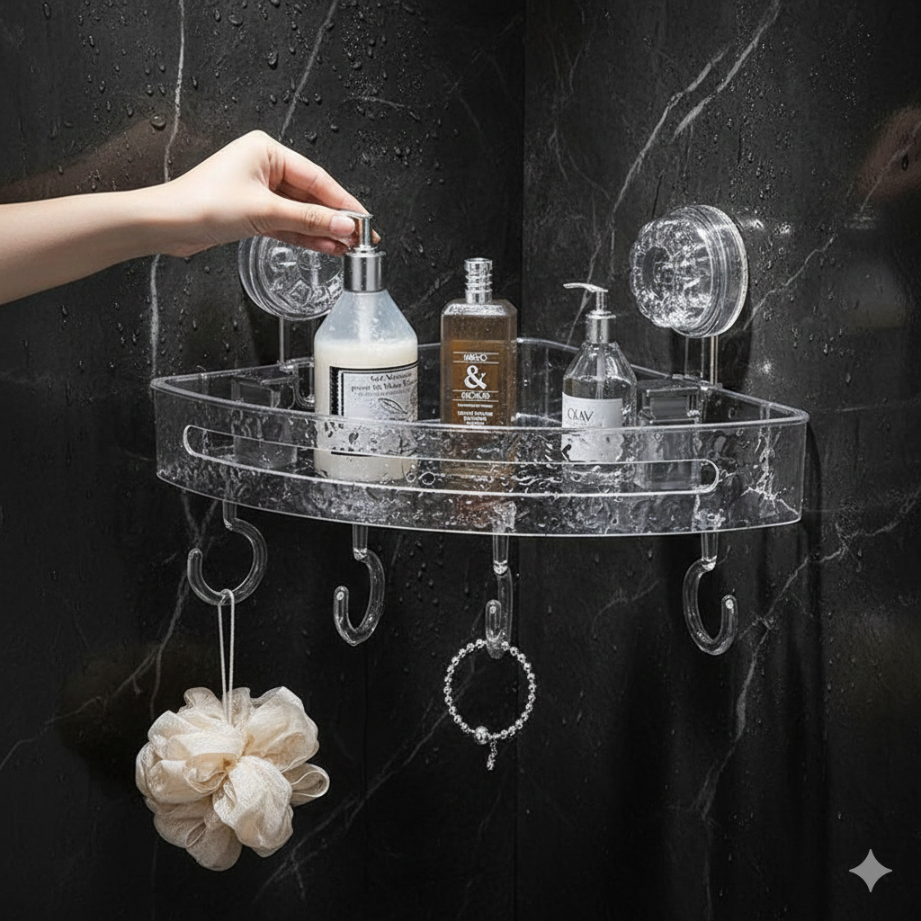 Texture Bathroom Corner Shelf (Wall Mounted)