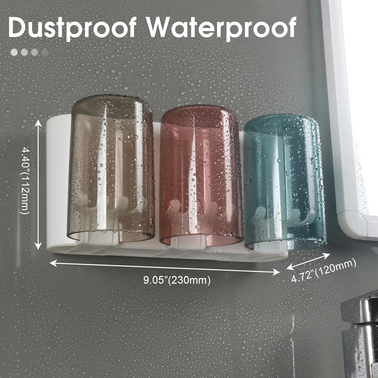 3 Cup Tooth Rack – Wall Mounted Toothbrush Organizer - Image 2