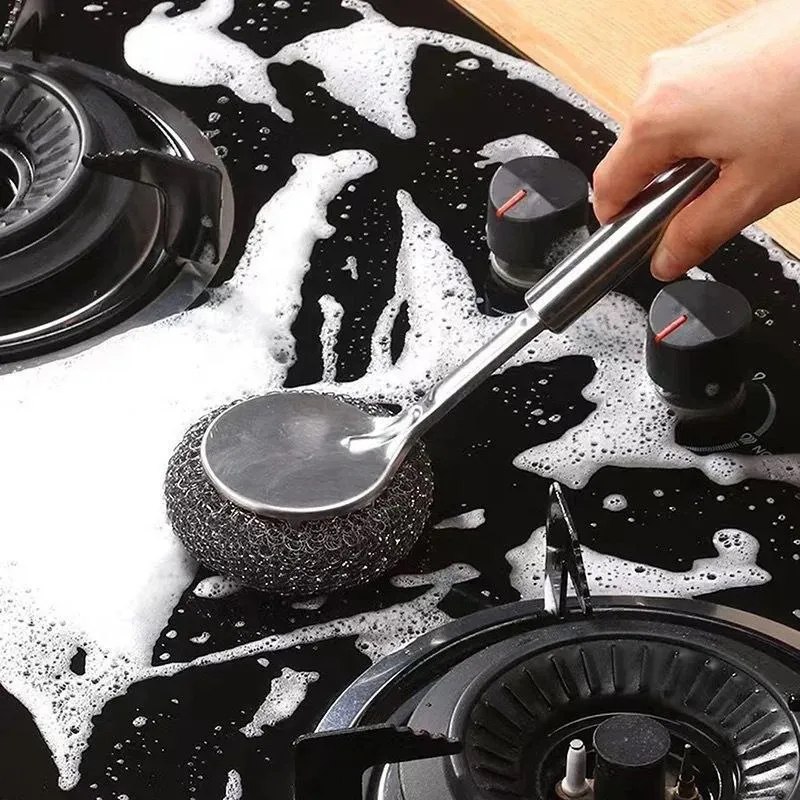 Steel Handle Steel Scrubber – Heavy Duty Cleaning Tool - Image 2