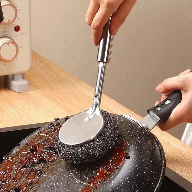 Steel Handle Steel Scrubber – Heavy Duty Cleaning Tool - Image 3