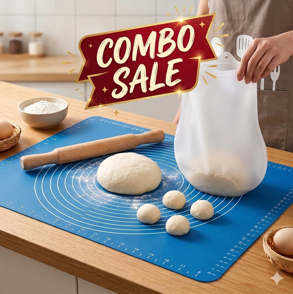 Chapathi Rolling Mat + Atta Dough Maker Bag