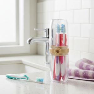 Transparent Round Toothbrush Holder