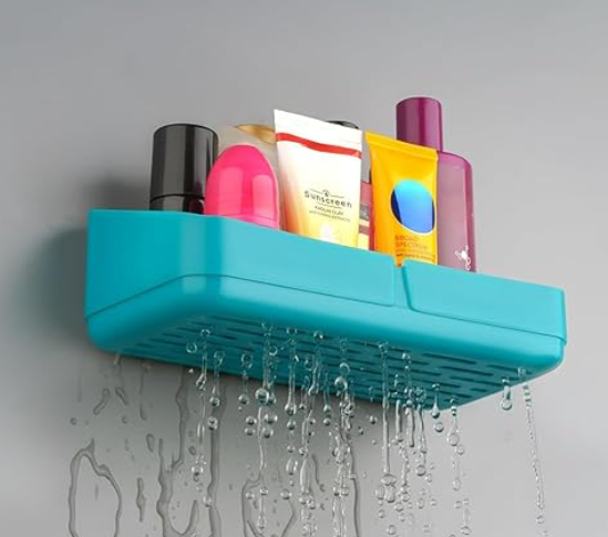 2 Set Slide Bathroom Shelf (White & Green) - Image 2