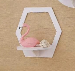 Hexagon Shape Decorative Wall Shelf