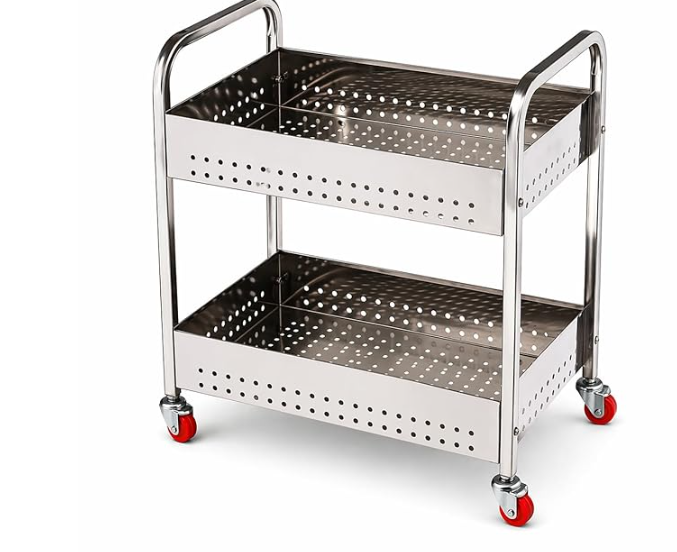 2 Layer Steel Kitchen Trolley