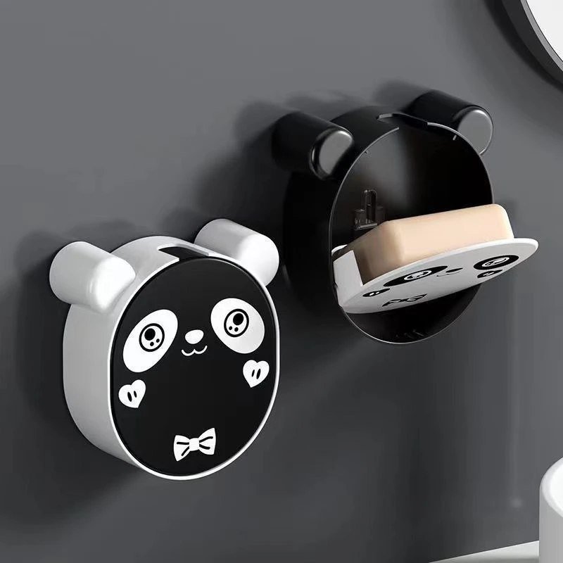 Teddy Flip Soap Box – Portable Travel Soap Case (Black / White) - Image 2