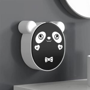 Teddy Flip Soap Box – Portable Travel Soap Case (Black / White)