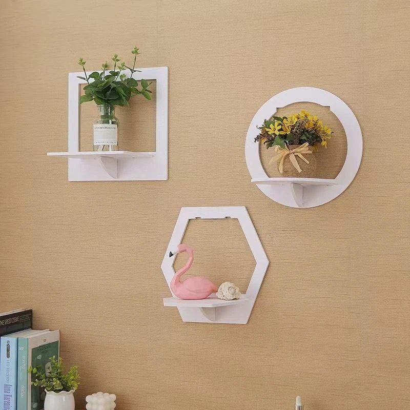 Hexagon Shape Decorative Wall Shelf - Image 2