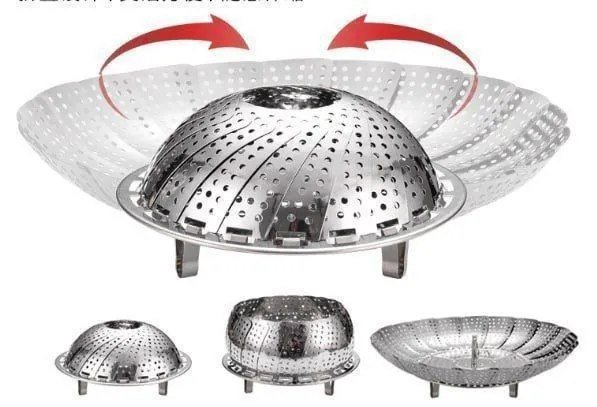 Vegetable Steamer – Foldable Stainless Steel Steaming Basket - Image 2