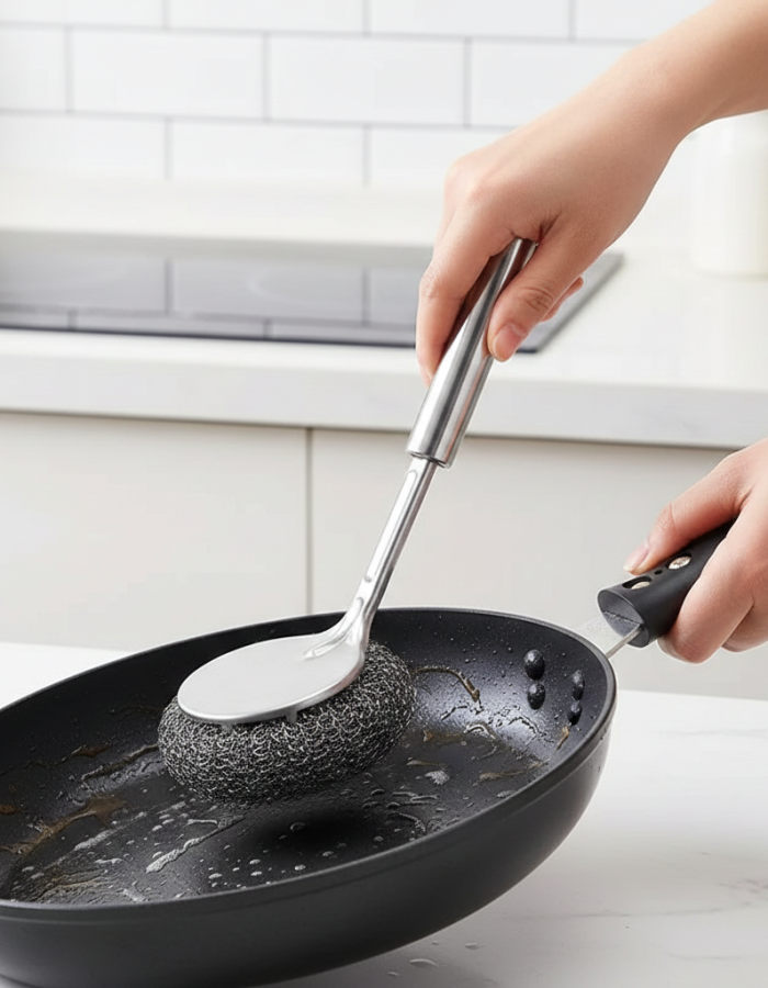 Steel Handle Steel Scrubber – Heavy Duty Cleaning Tool