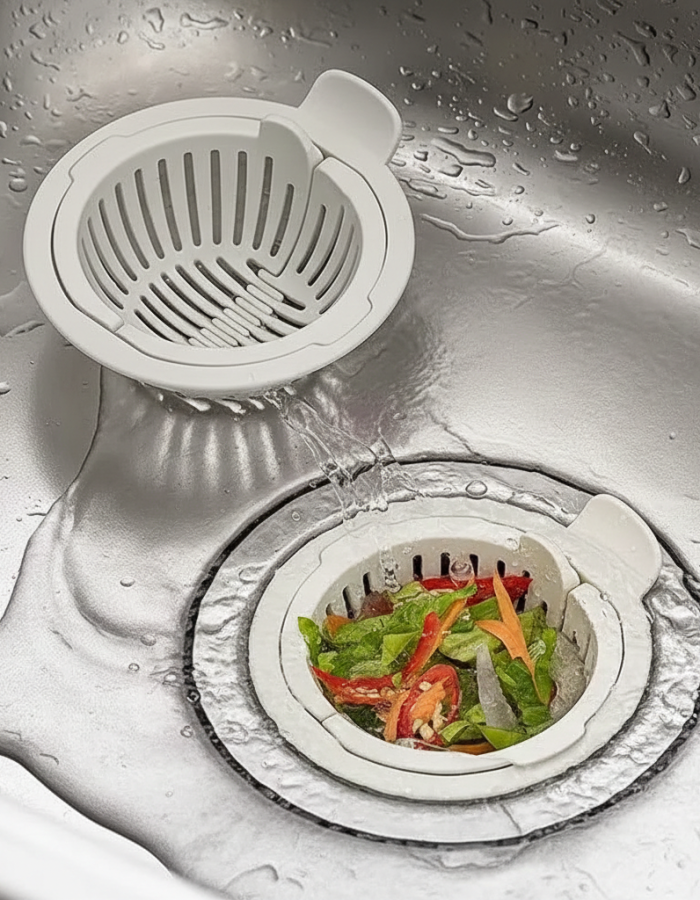 2-Side Kitchen Sink Basket – Clip-On Drain Strainer